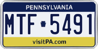 PA license plate MTF5491