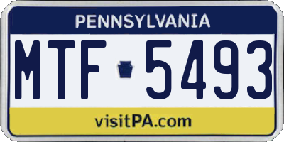 PA license plate MTF5493