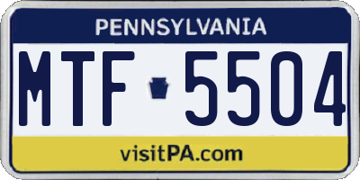 PA license plate MTF5504