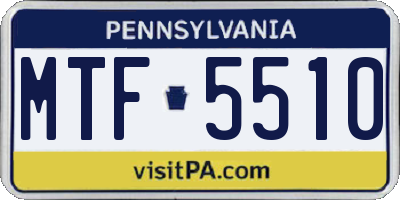 PA license plate MTF5510