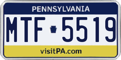 PA license plate MTF5519