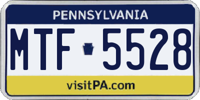 PA license plate MTF5528