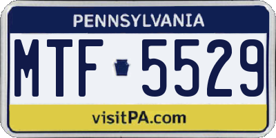 PA license plate MTF5529