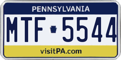 PA license plate MTF5544