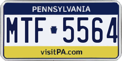PA license plate MTF5564