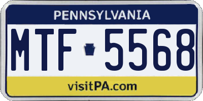 PA license plate MTF5568