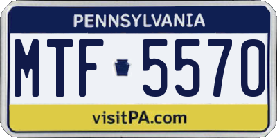 PA license plate MTF5570