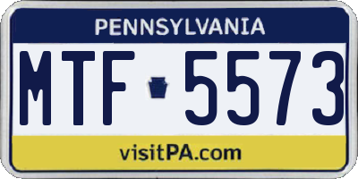 PA license plate MTF5573