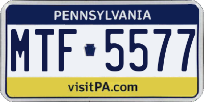PA license plate MTF5577