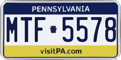 PA license plate MTF5578