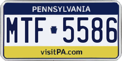 PA license plate MTF5586
