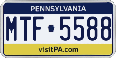 PA license plate MTF5588