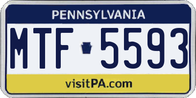 PA license plate MTF5593