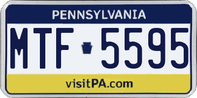 PA license plate MTF5595