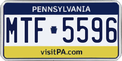 PA license plate MTF5596