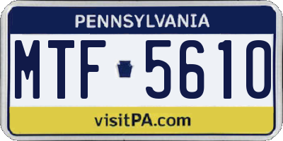 PA license plate MTF5610