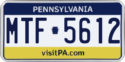 PA license plate MTF5612