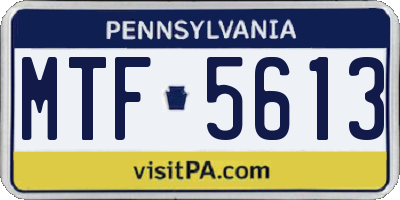 PA license plate MTF5613