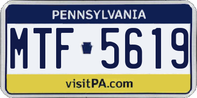 PA license plate MTF5619