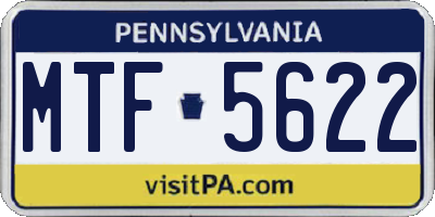 PA license plate MTF5622