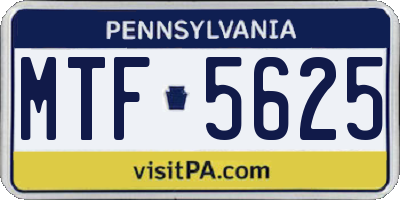 PA license plate MTF5625