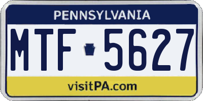 PA license plate MTF5627