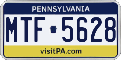 PA license plate MTF5628