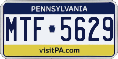 PA license plate MTF5629