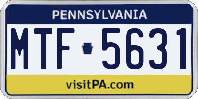 PA license plate MTF5631