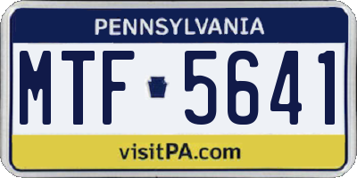 PA license plate MTF5641