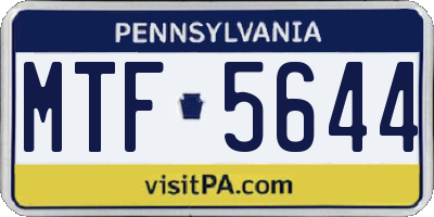 PA license plate MTF5644