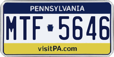 PA license plate MTF5646