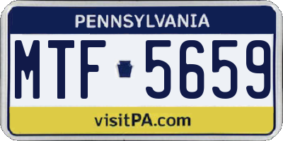 PA license plate MTF5659
