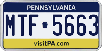 PA license plate MTF5663