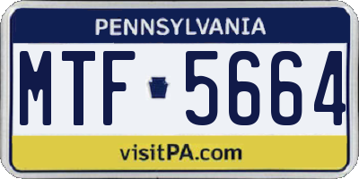 PA license plate MTF5664