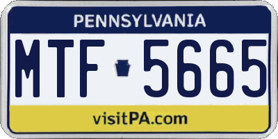 PA license plate MTF5665