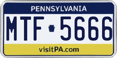 PA license plate MTF5666