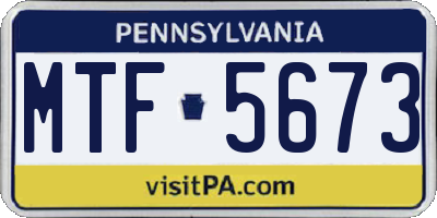 PA license plate MTF5673