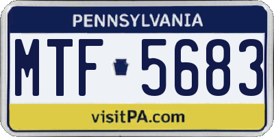 PA license plate MTF5683