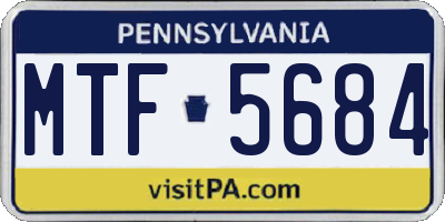 PA license plate MTF5684