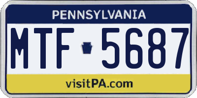 PA license plate MTF5687
