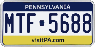 PA license plate MTF5688