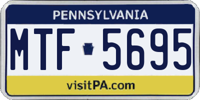 PA license plate MTF5695