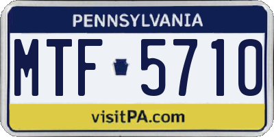PA license plate MTF5710
