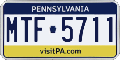 PA license plate MTF5711