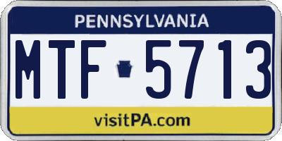 PA license plate MTF5713