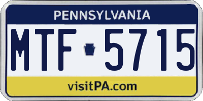 PA license plate MTF5715