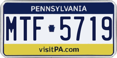 PA license plate MTF5719