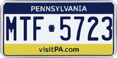 PA license plate MTF5723