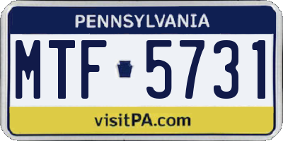 PA license plate MTF5731